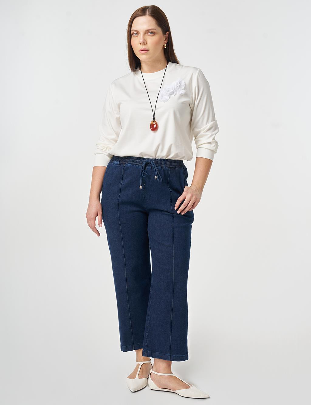 Washed Seamed Chima Pants Indigo