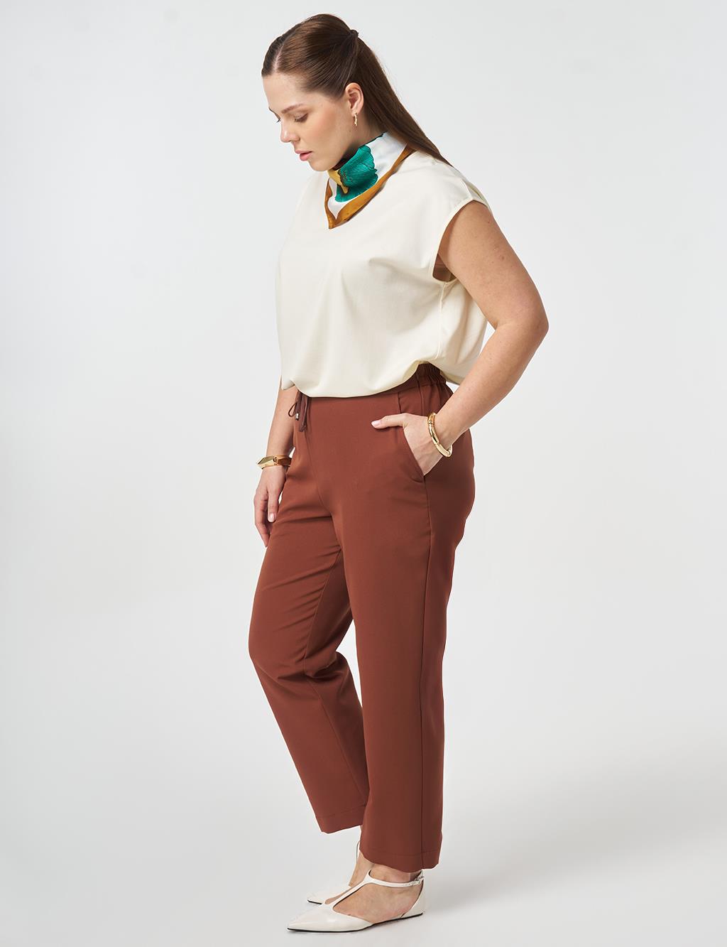 Carrot Cut Trousers Dark Brown
