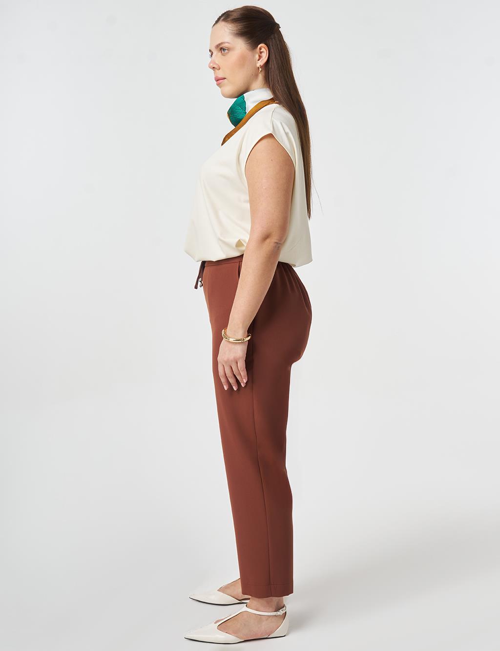 Carrot Cut Trousers Dark Brown