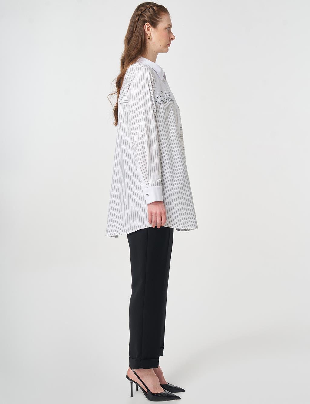 Hotfix Printed Cotton Tunic Black