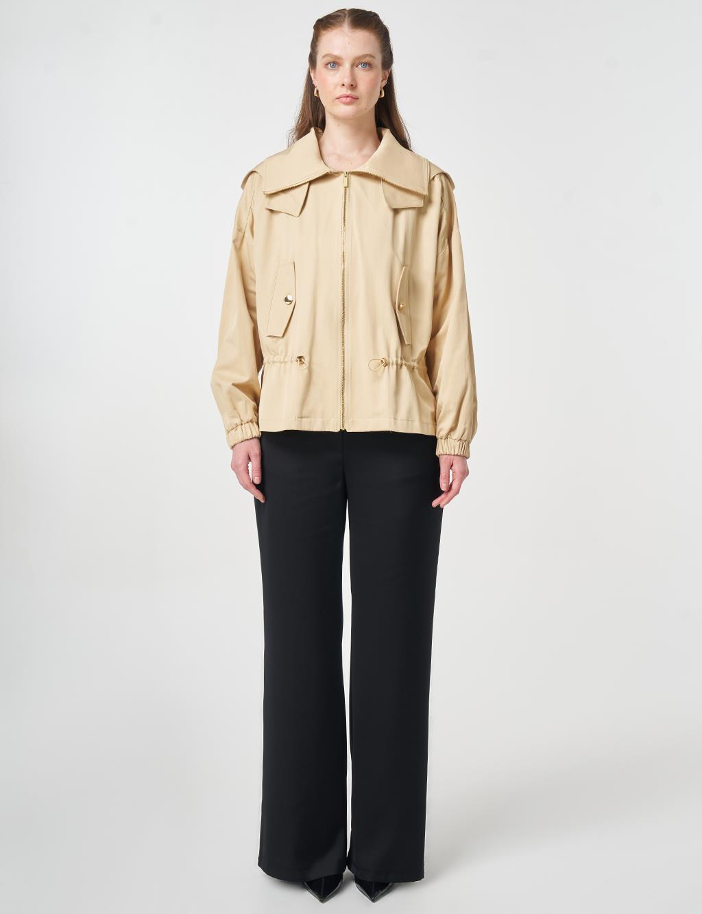 High Neck Jacket Light Yellow