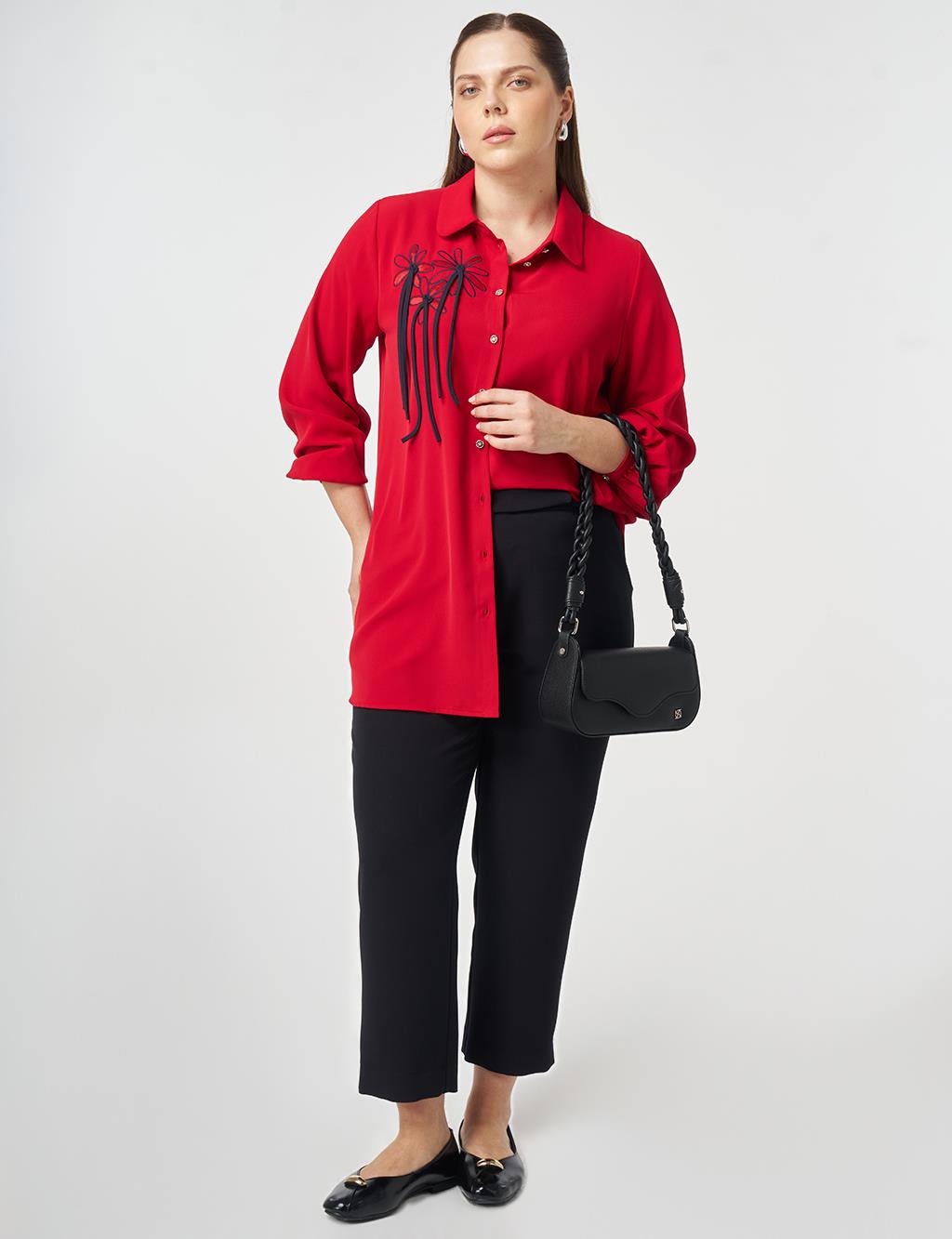 Baby Collar Embroidered Tunic Red