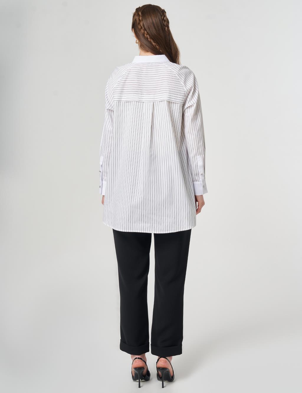 Hotfix Printed Cotton Tunic Black