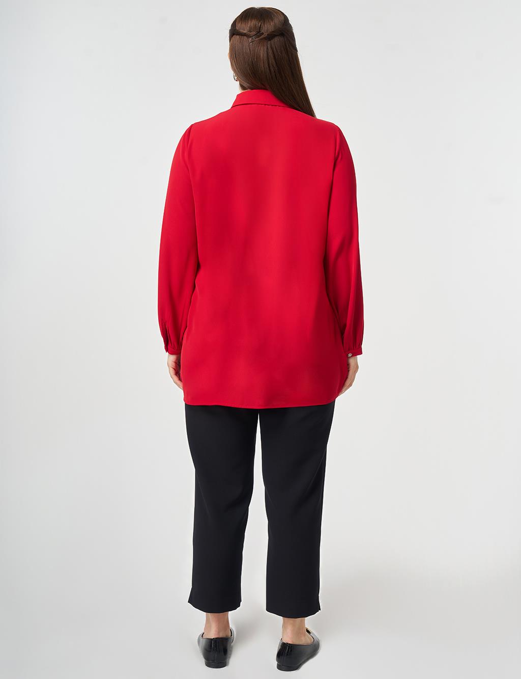 Baby Collar Embroidered Tunic Red