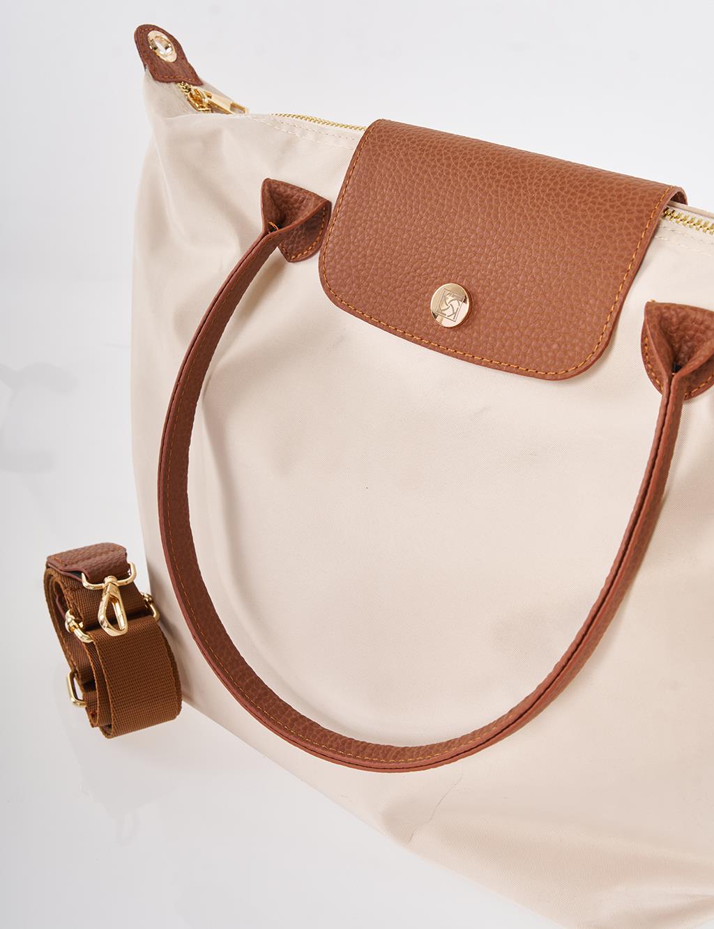 Büyük Boy Kumaş Çanta Krem 