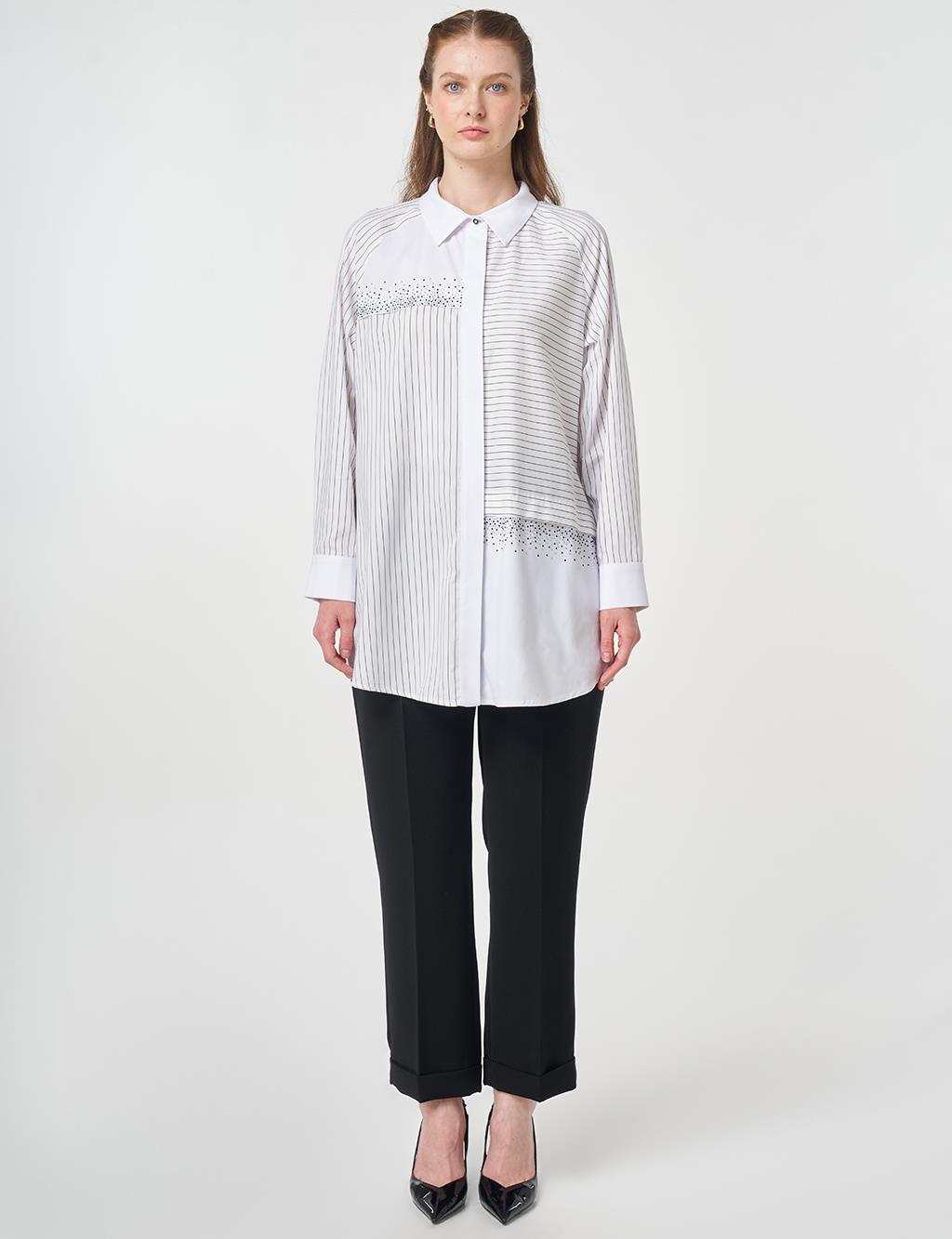 Hotfix Printed Cotton Tunic Black