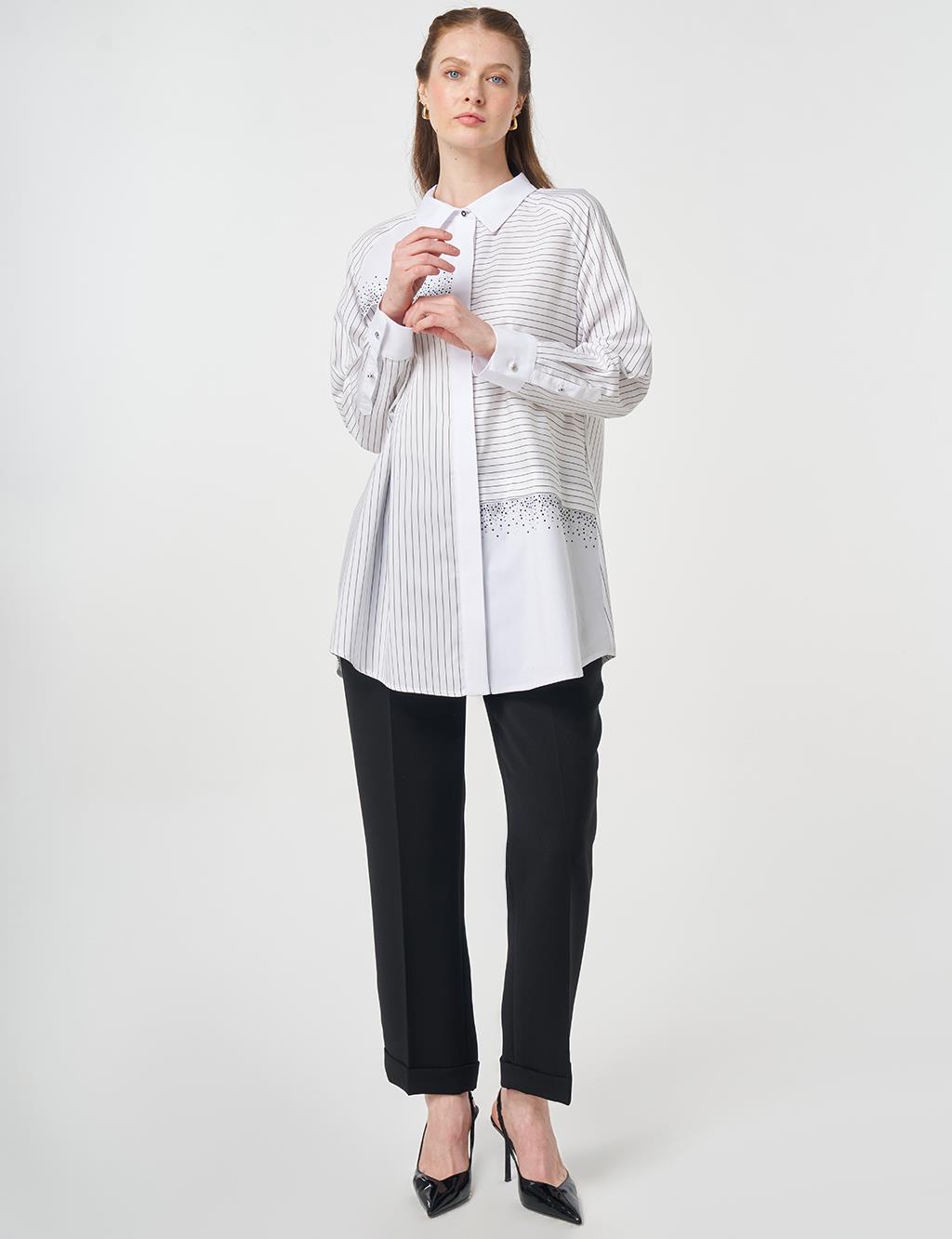 Hotfix Printed Cotton Tunic Black