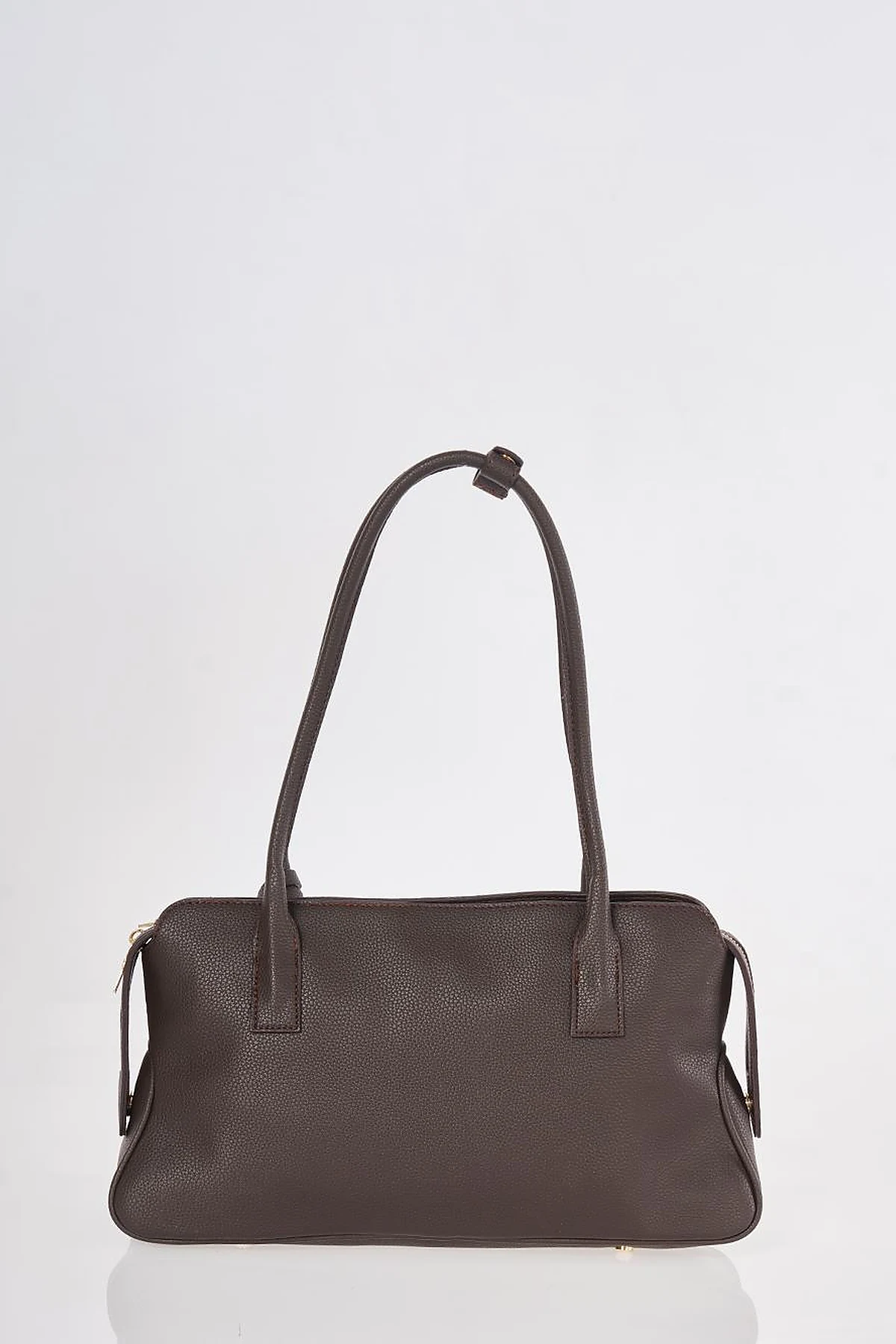 Faux Leather Shoulder Dark Brown