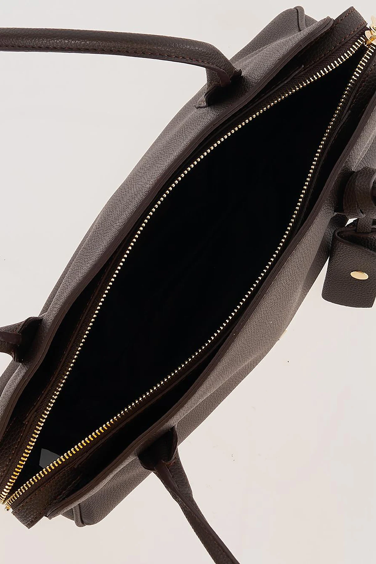 Faux Leather Shoulder Dark Brown