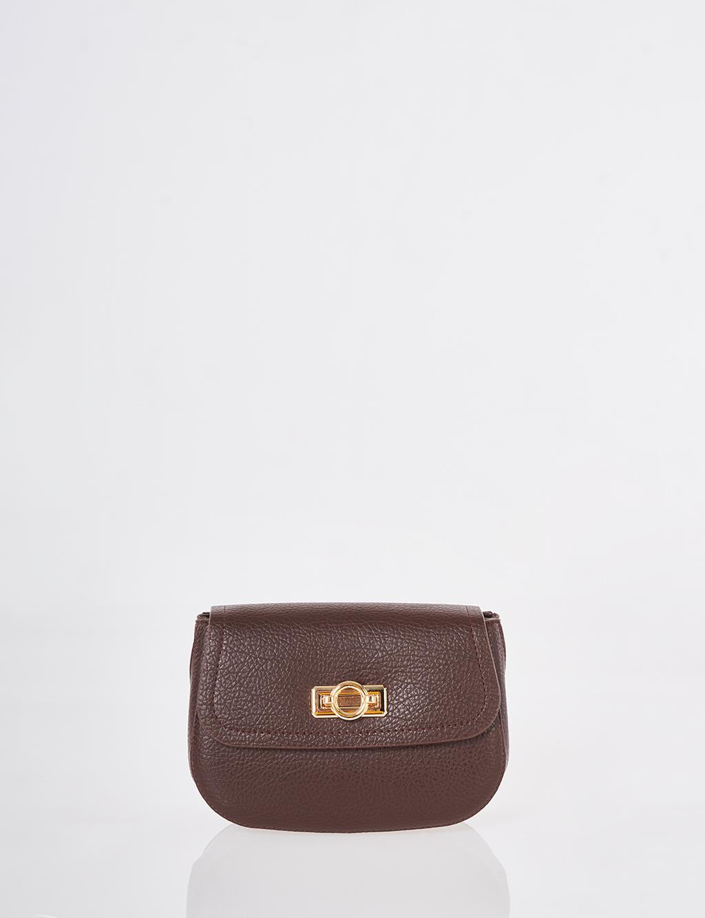 Toka Detaylı Omuz Çantası Acı Kahve