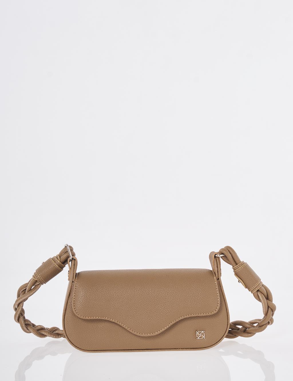 Flap Baguette Bag Dark Mink