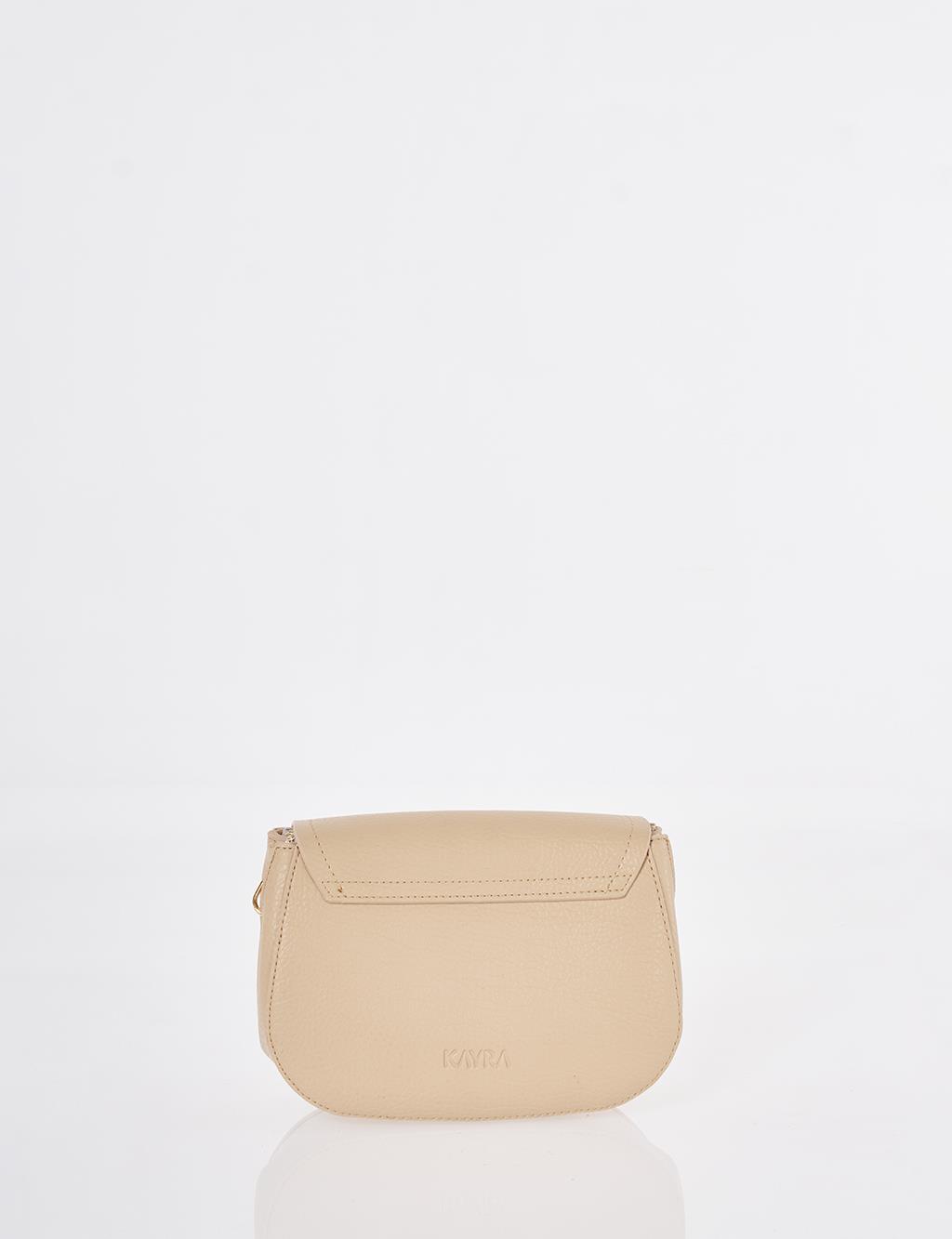 Toka Detaylı Omuz Çantası Taş