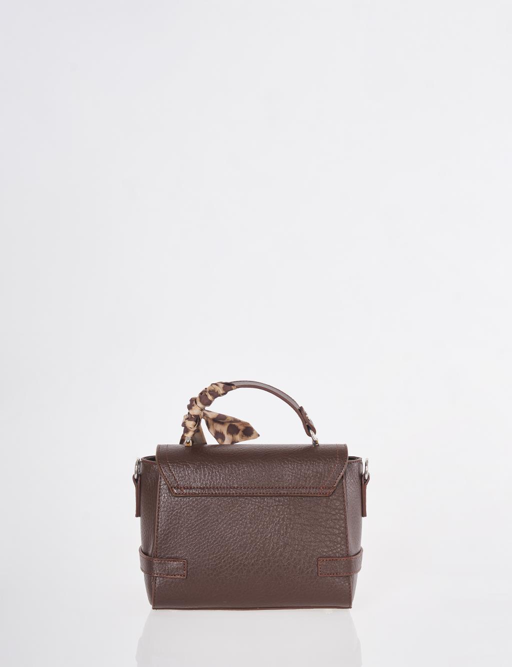 Fular Detaylı Çanta Acı Kahve