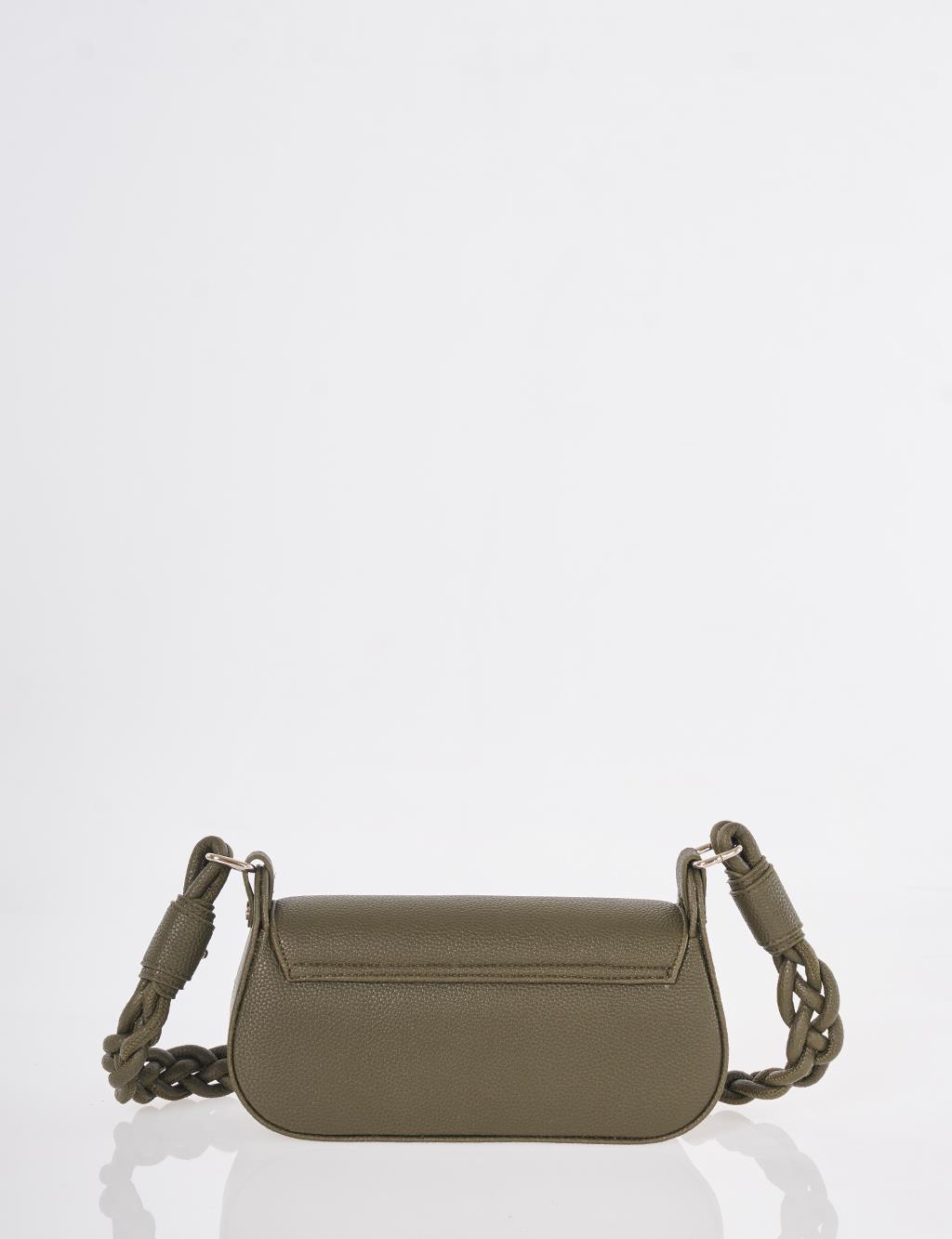 Flap Baguette Bag Khaki