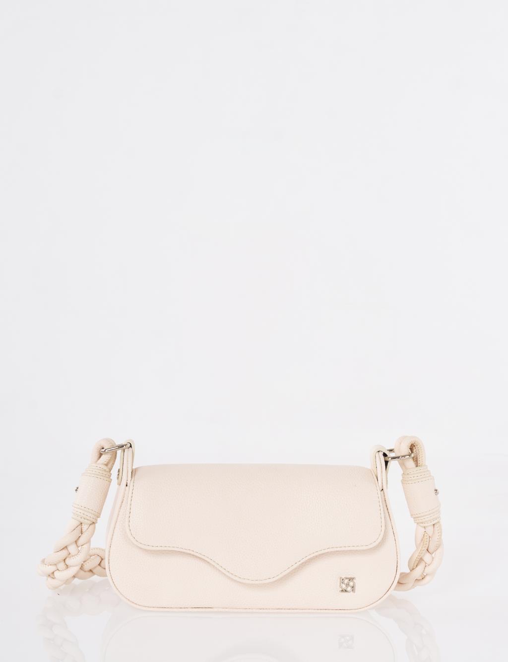 Kapaklı Baget Çanta Bej