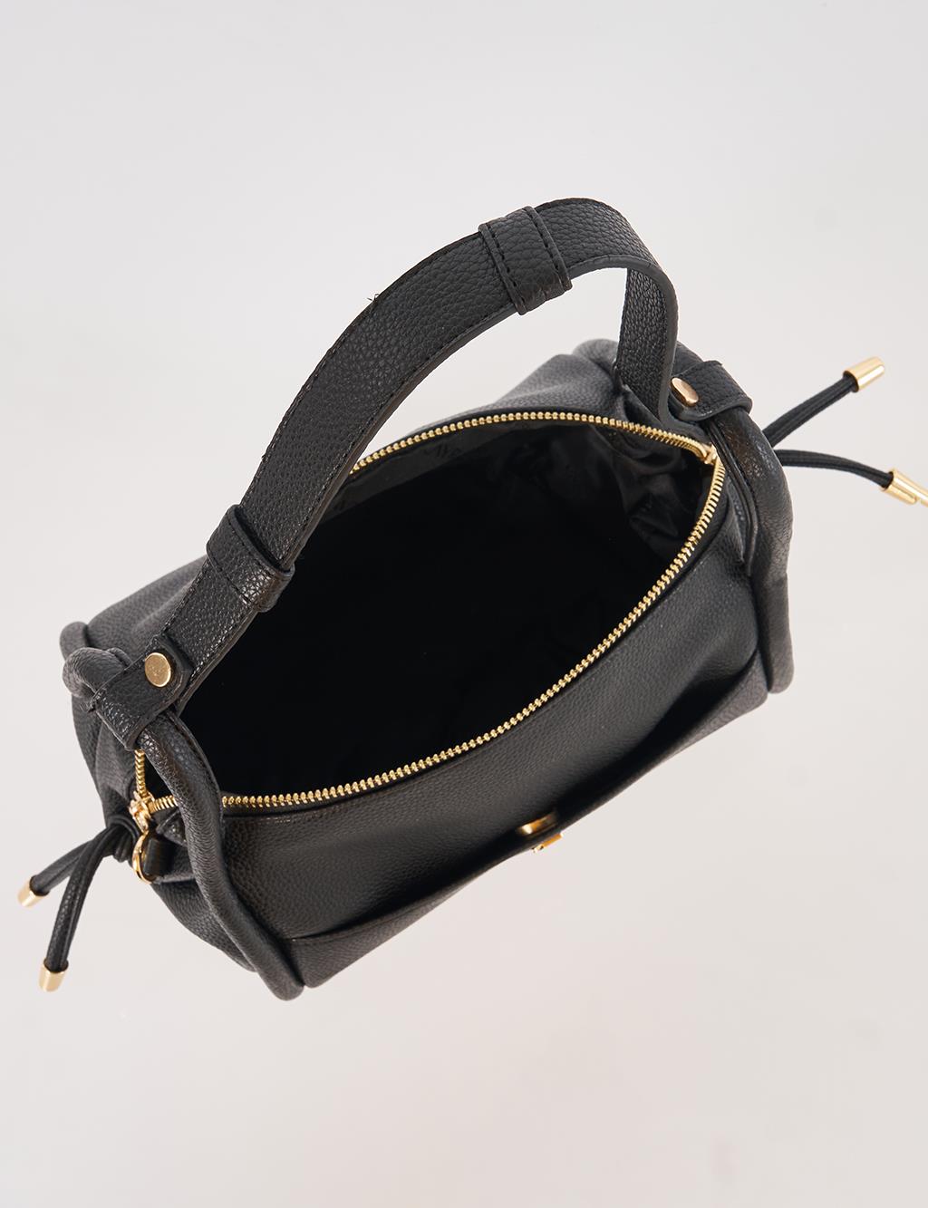 Black Knot Handle Hobo Bag