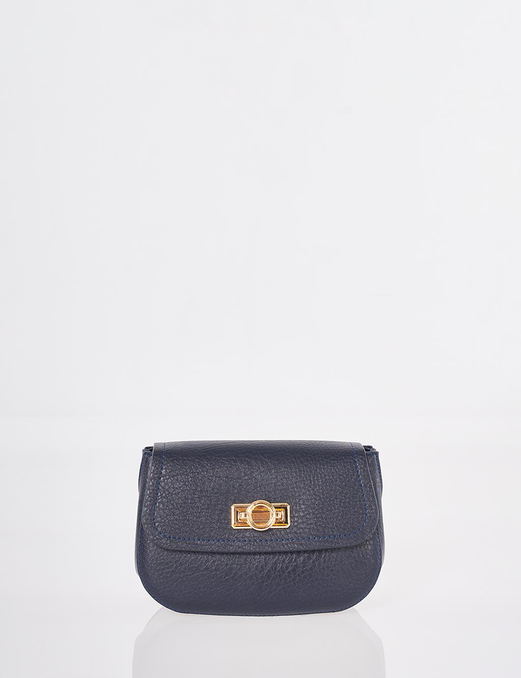 Shoulder Bag with Buckle Detail Navy