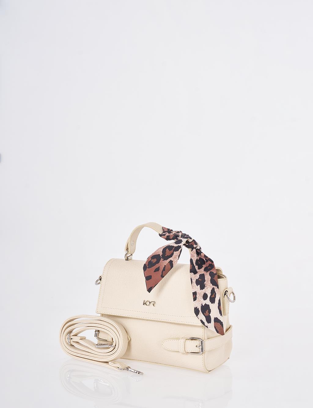 Fular Detaylı Çanta Krem