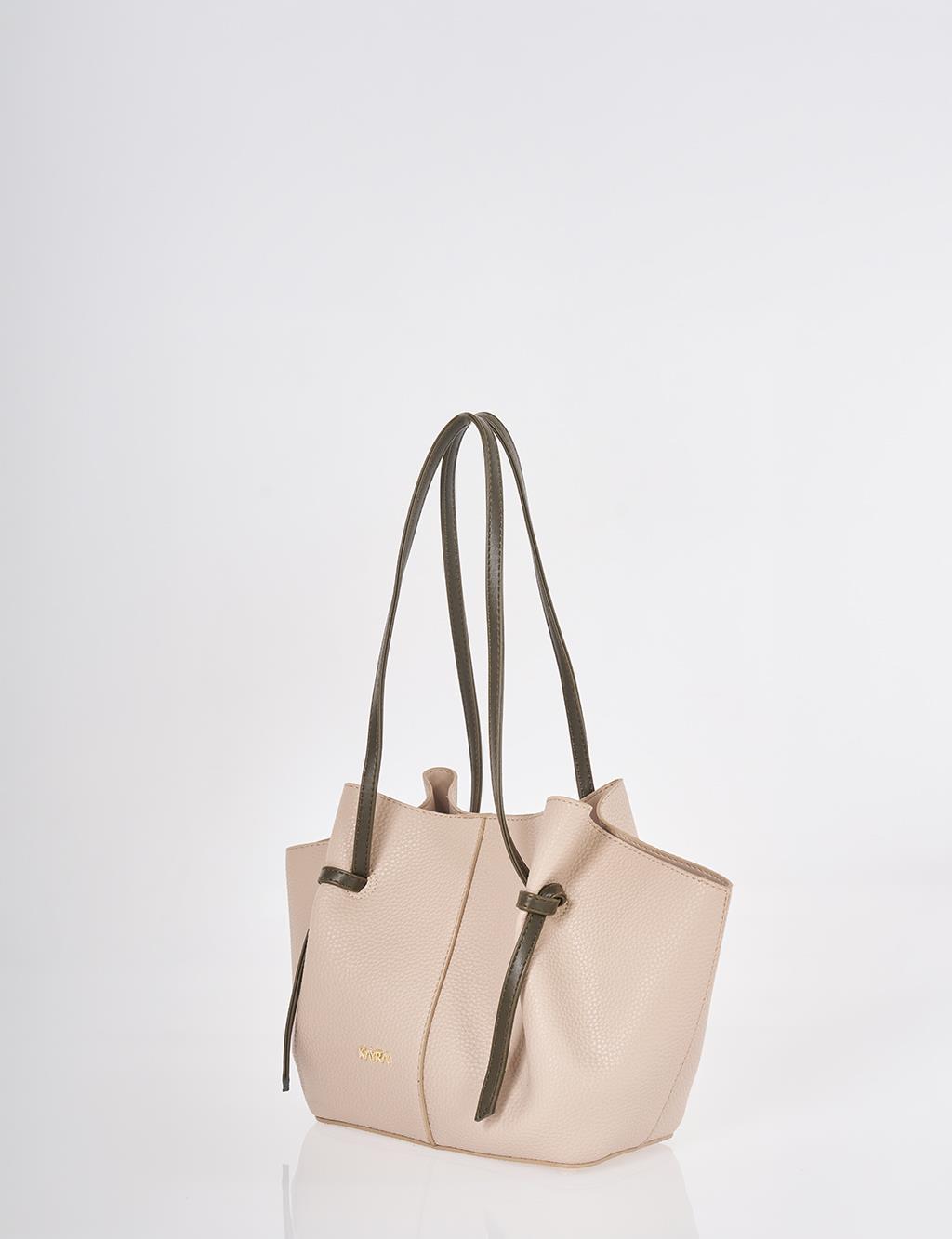 Shoulder Bag with Pouches Stone