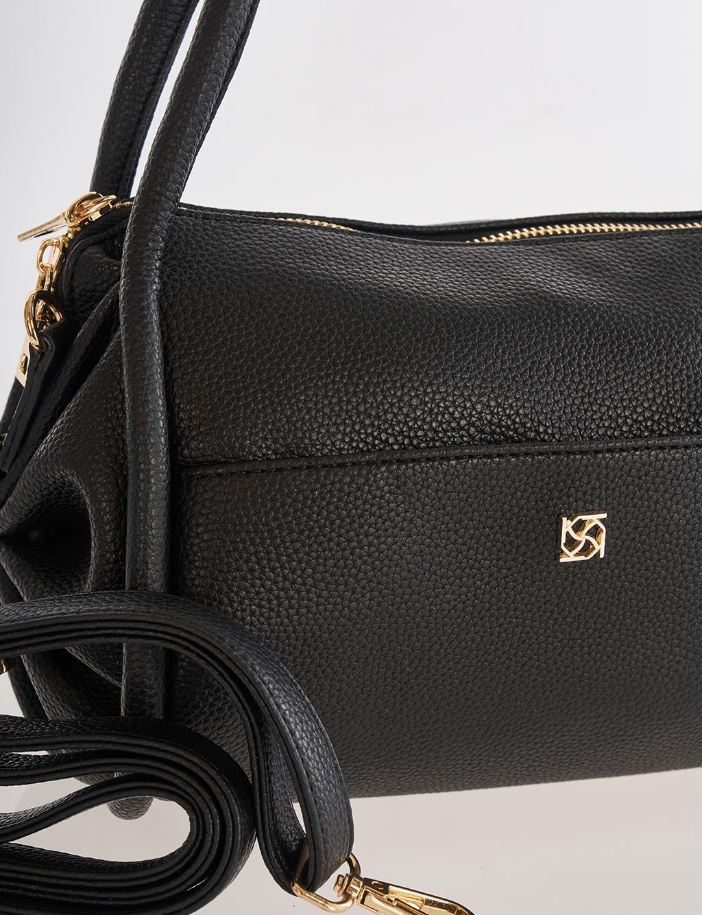 Black Knot Handle Hobo Bag