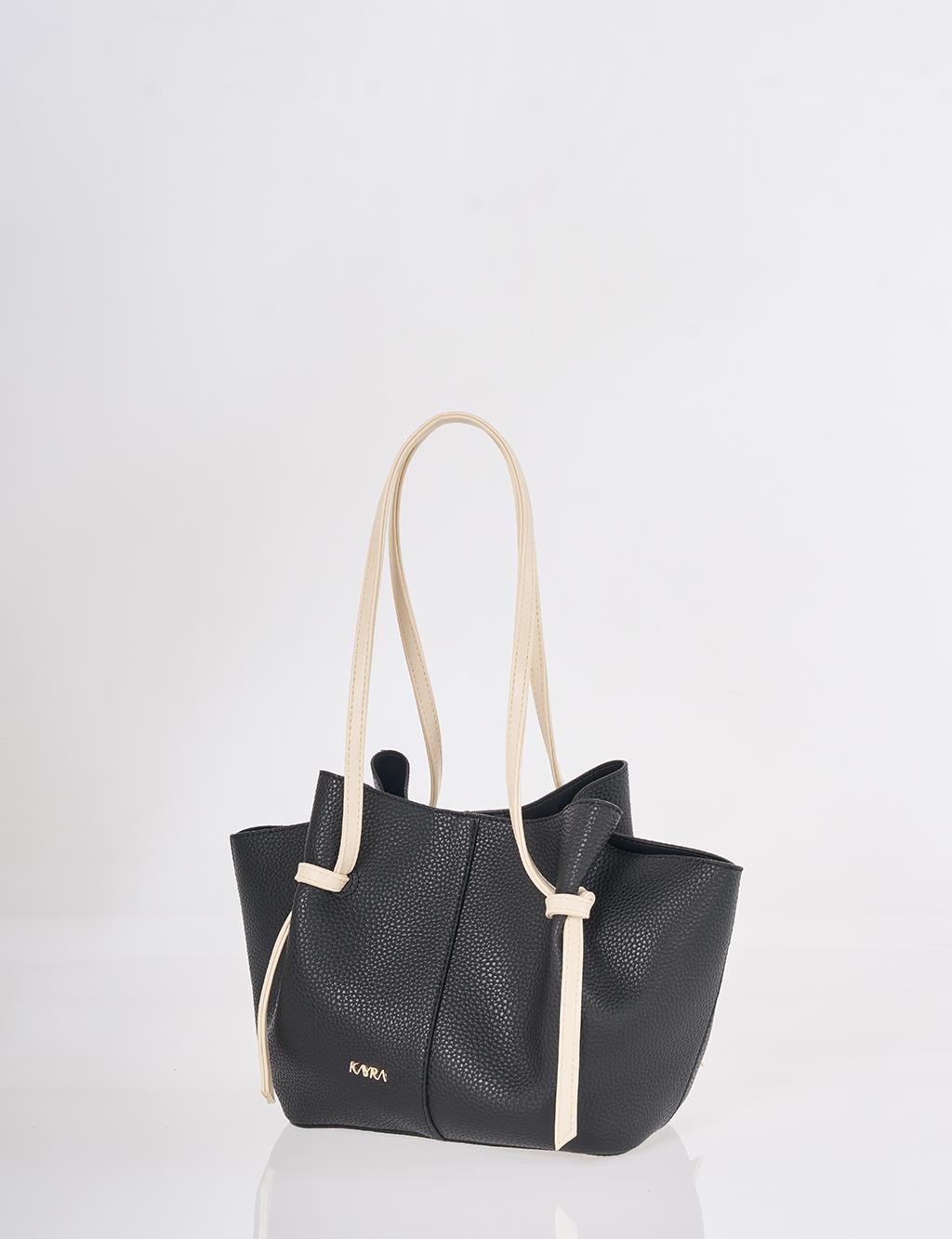 Shoulder Bag with Pouches Black
