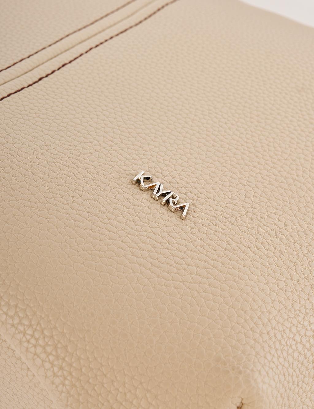 Örgü Detaylı Hobo Çanta Vizon