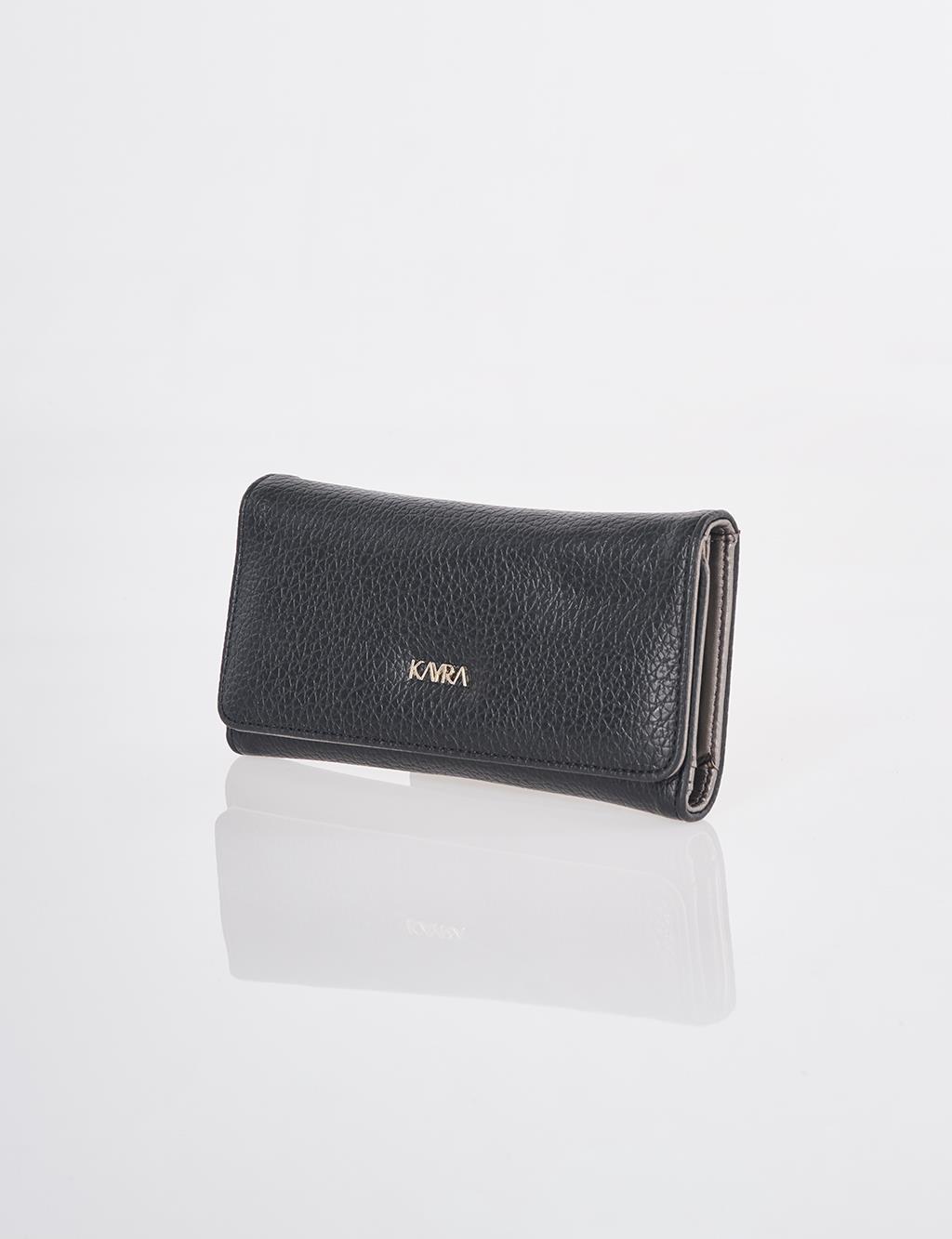 Flap Long Wallet Black