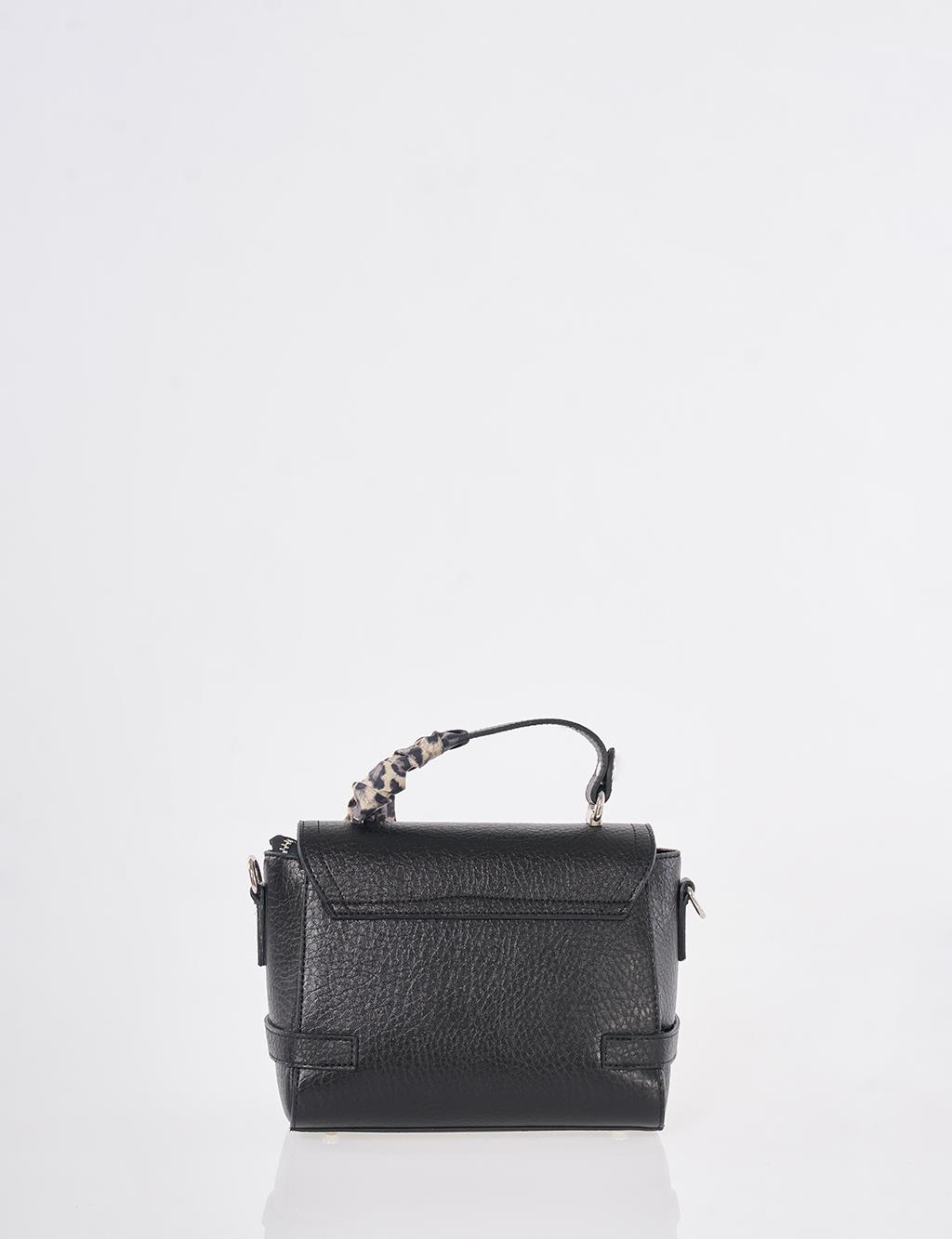 Scarf-Detail Bag Black