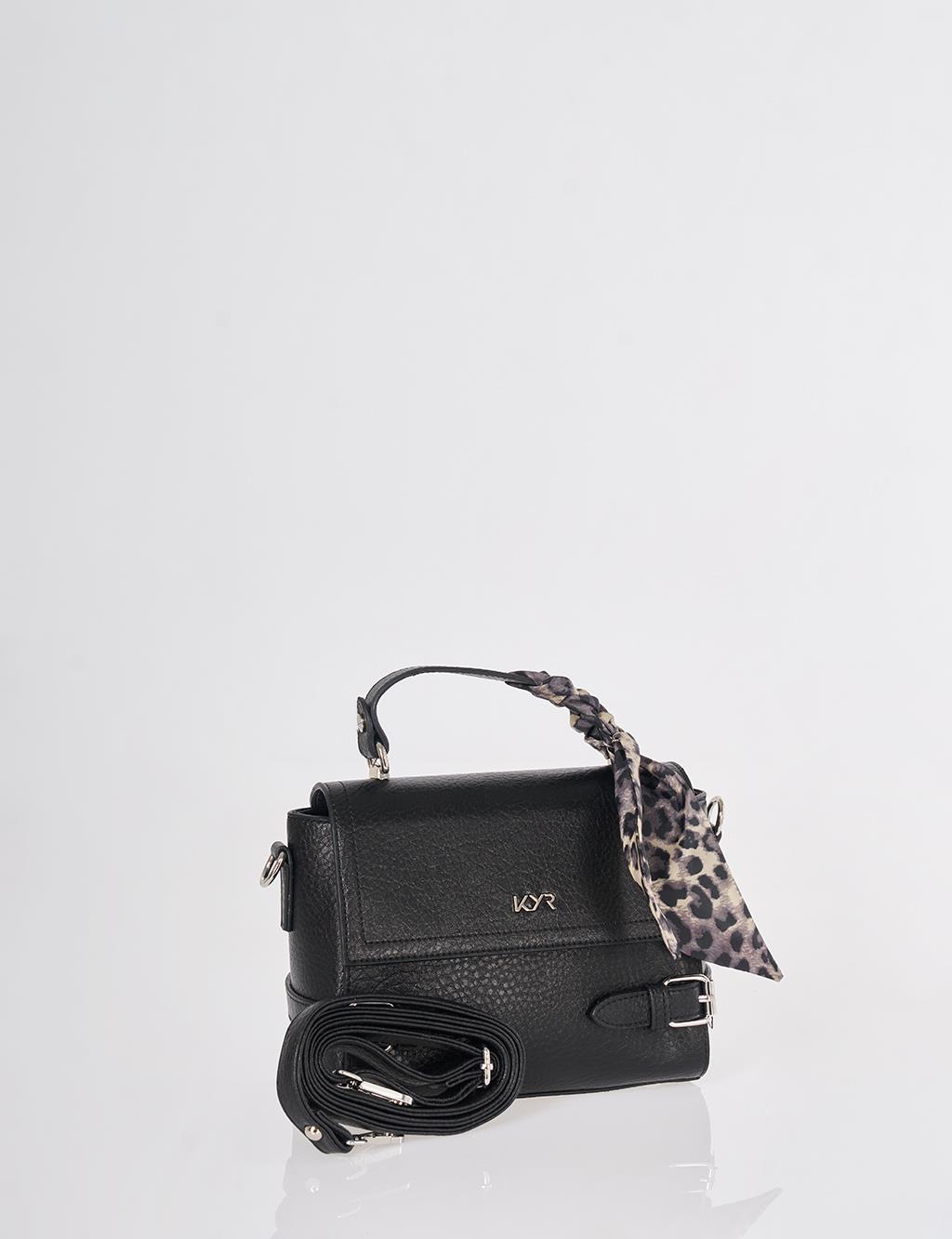 Scarf-Detail Bag Black