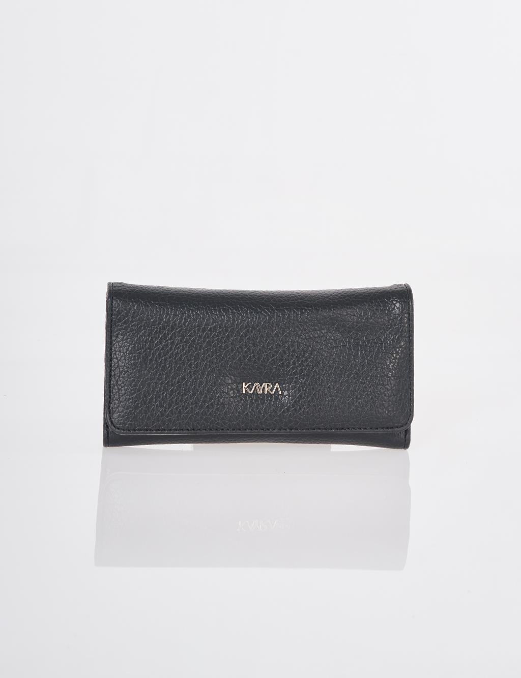 Flap Long Wallet Black