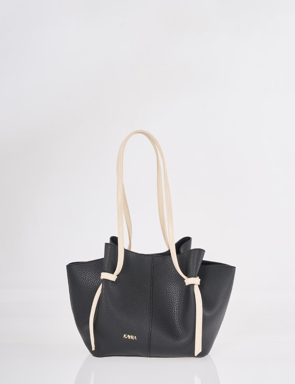 Shoulder Bag with Pouches Black