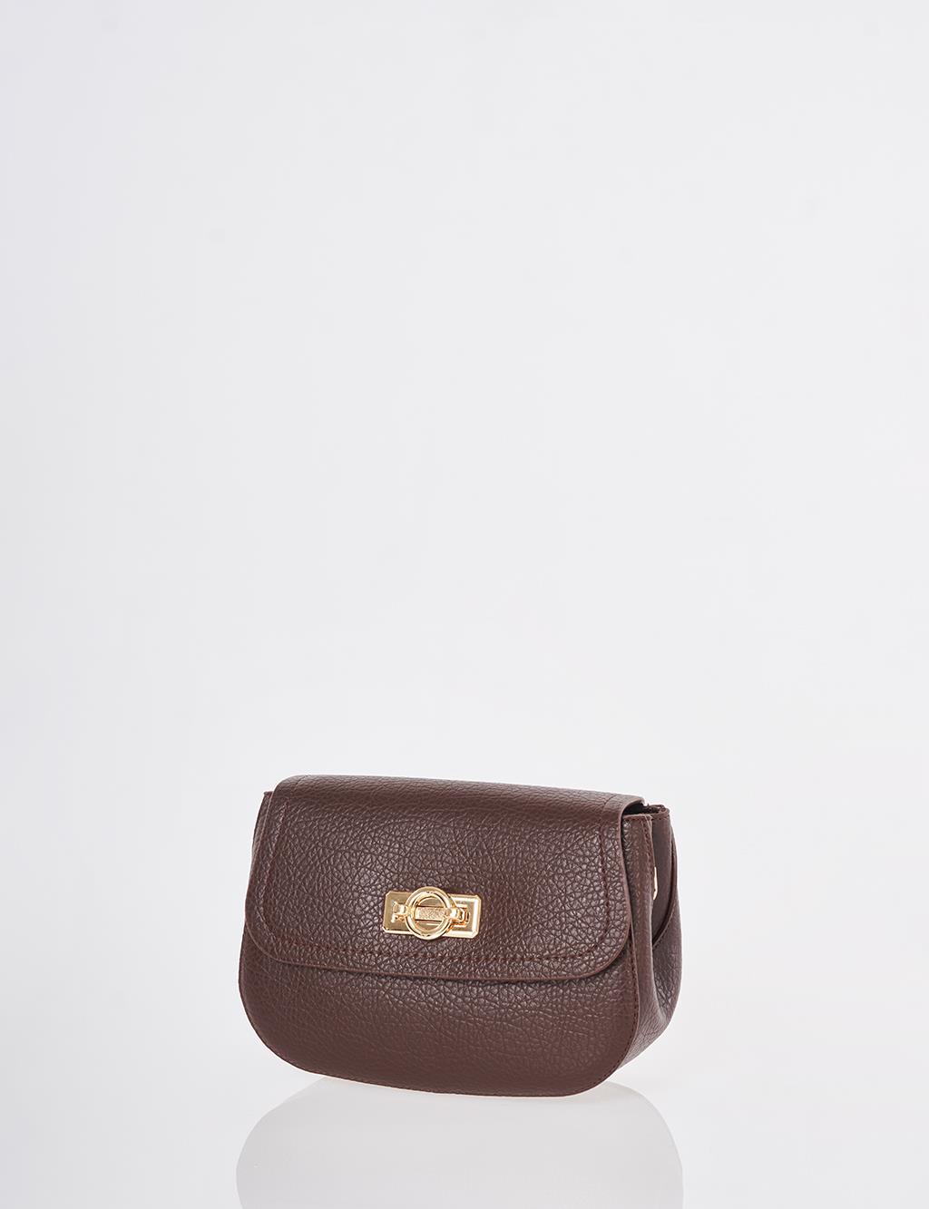 Toka Detaylı Omuz Çantası Acı Kahve