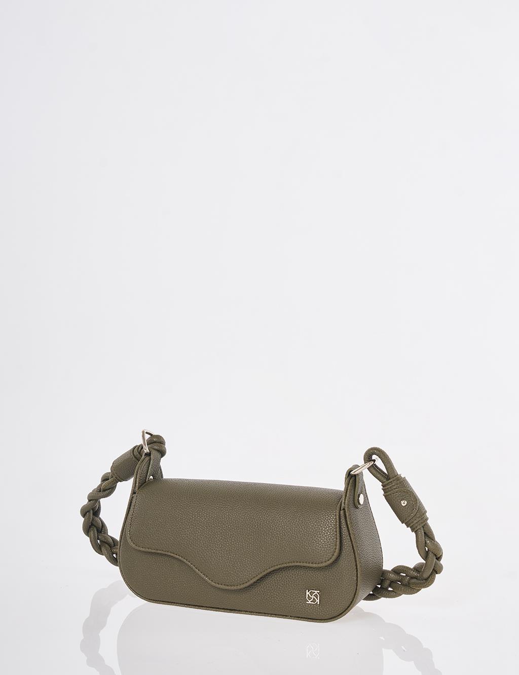 Flap Baguette Bag Khaki