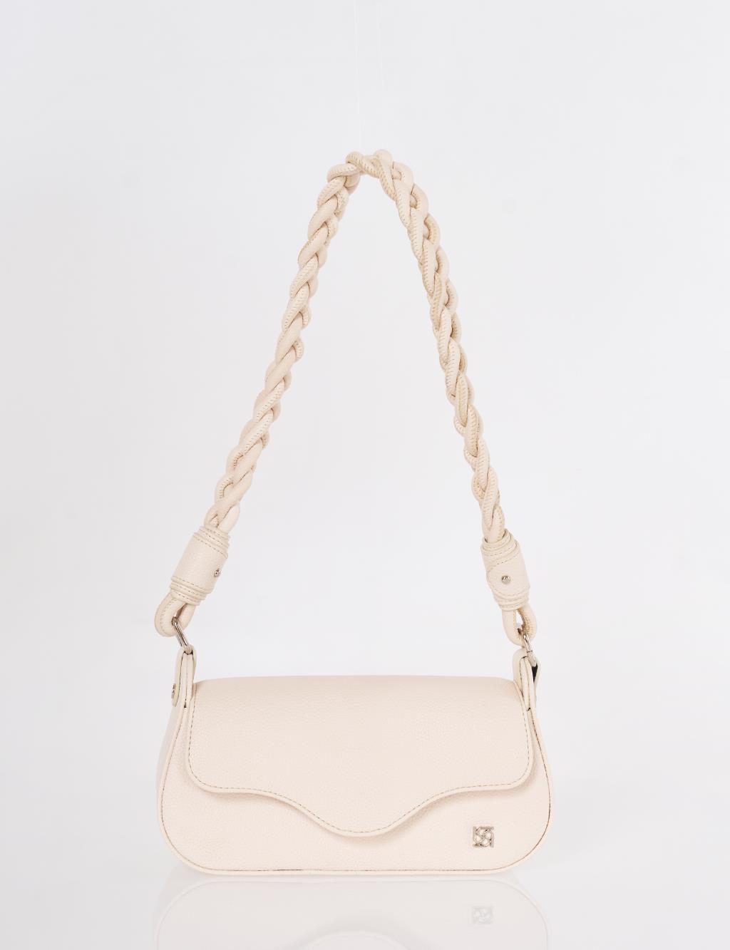 Kapaklı Baget Çanta Bej