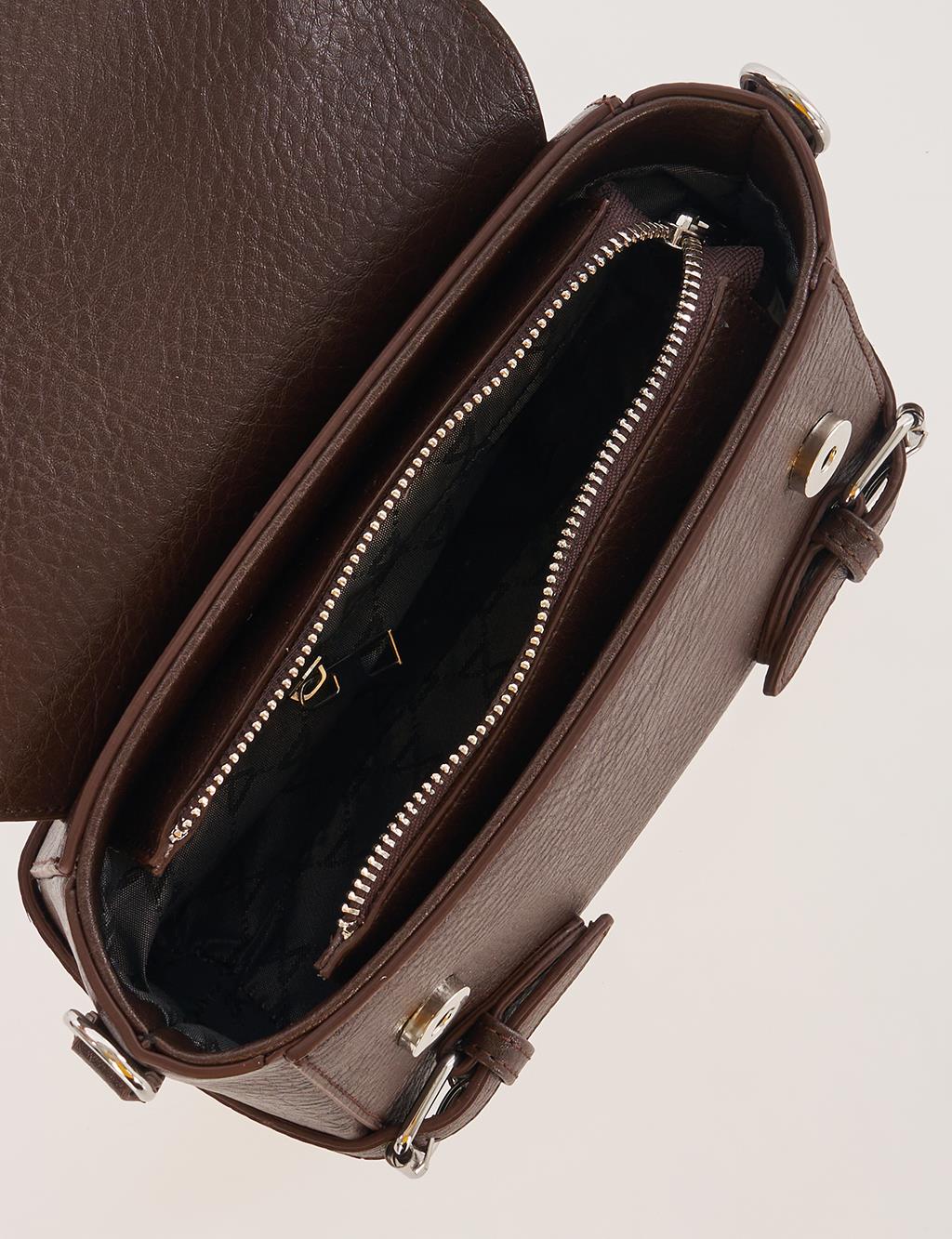 Fular Detaylı Çanta Acı Kahve