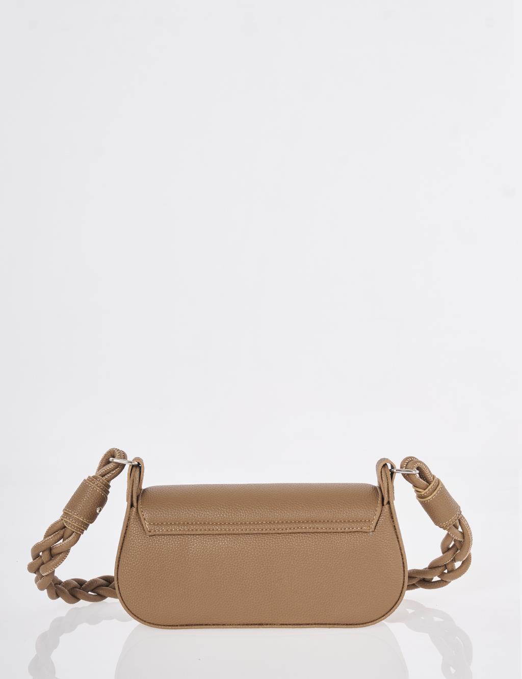 Flap Baguette Bag Dark Mink
