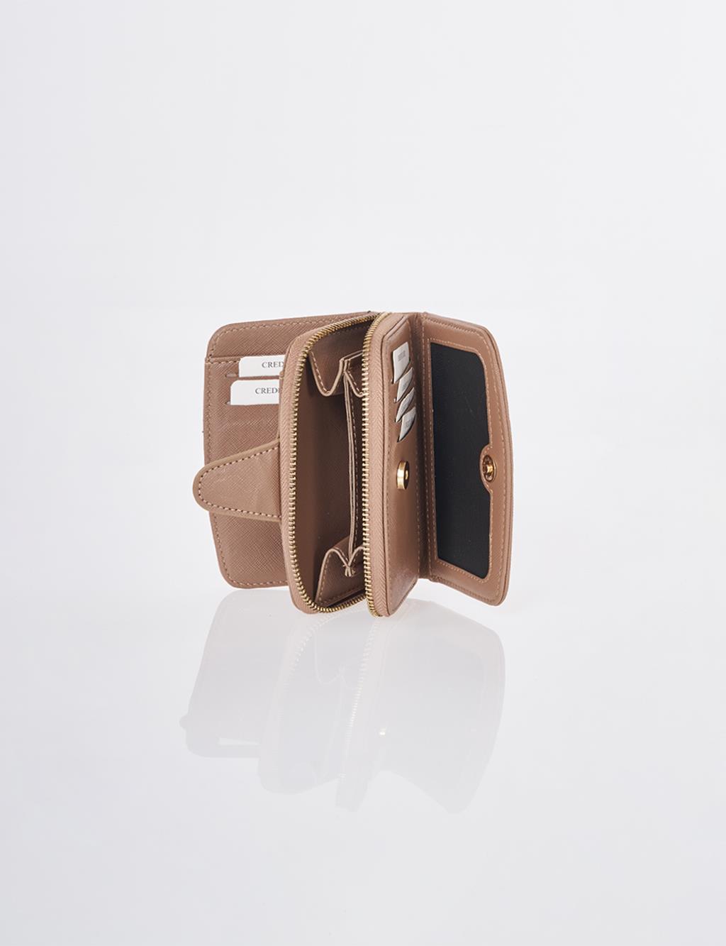 Kapama Detaylı Cüzdan Vizon