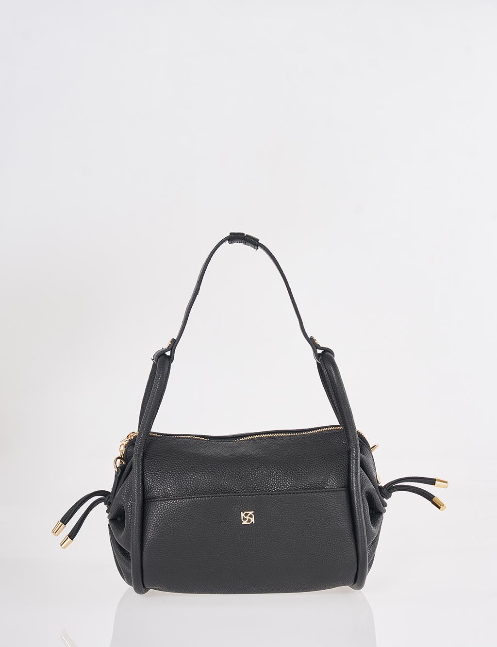 Black Knot Handle Hobo Bag