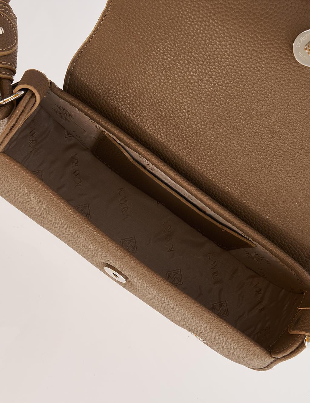 Flap Baguette Bag Dark Mink