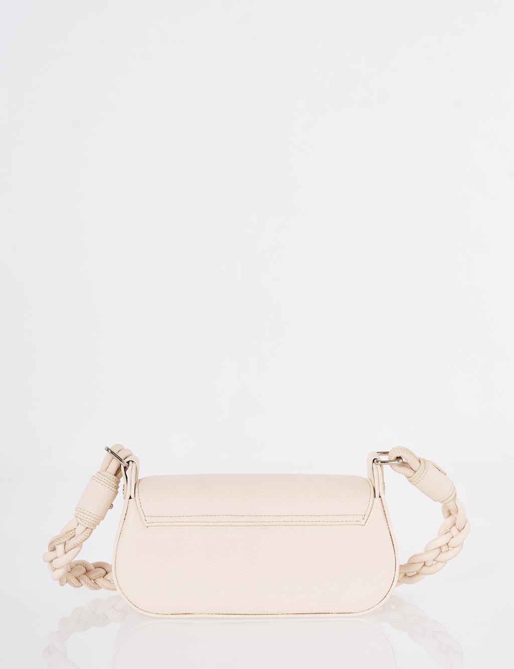 Kapaklı Baget Çanta Bej