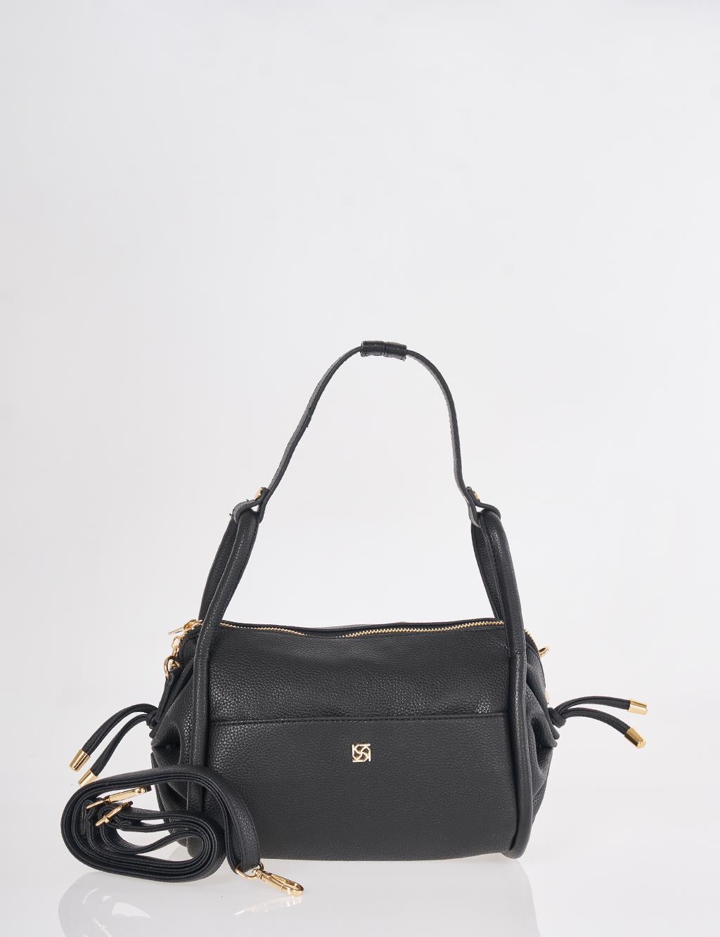 Black Knot Handle Hobo Bag