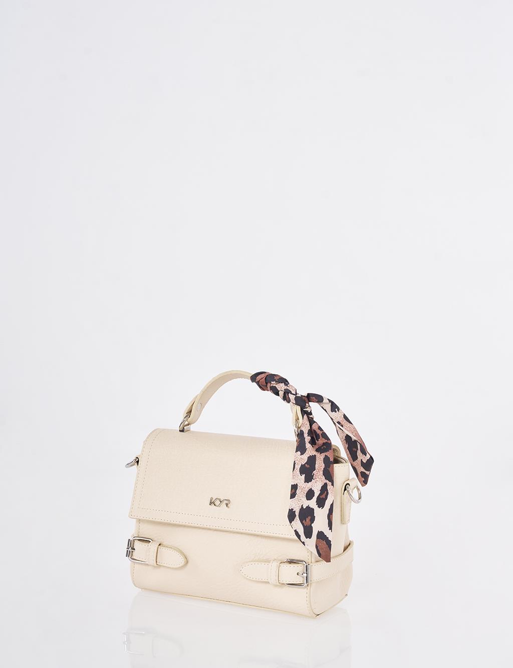 Fular Detaylı Çanta Krem