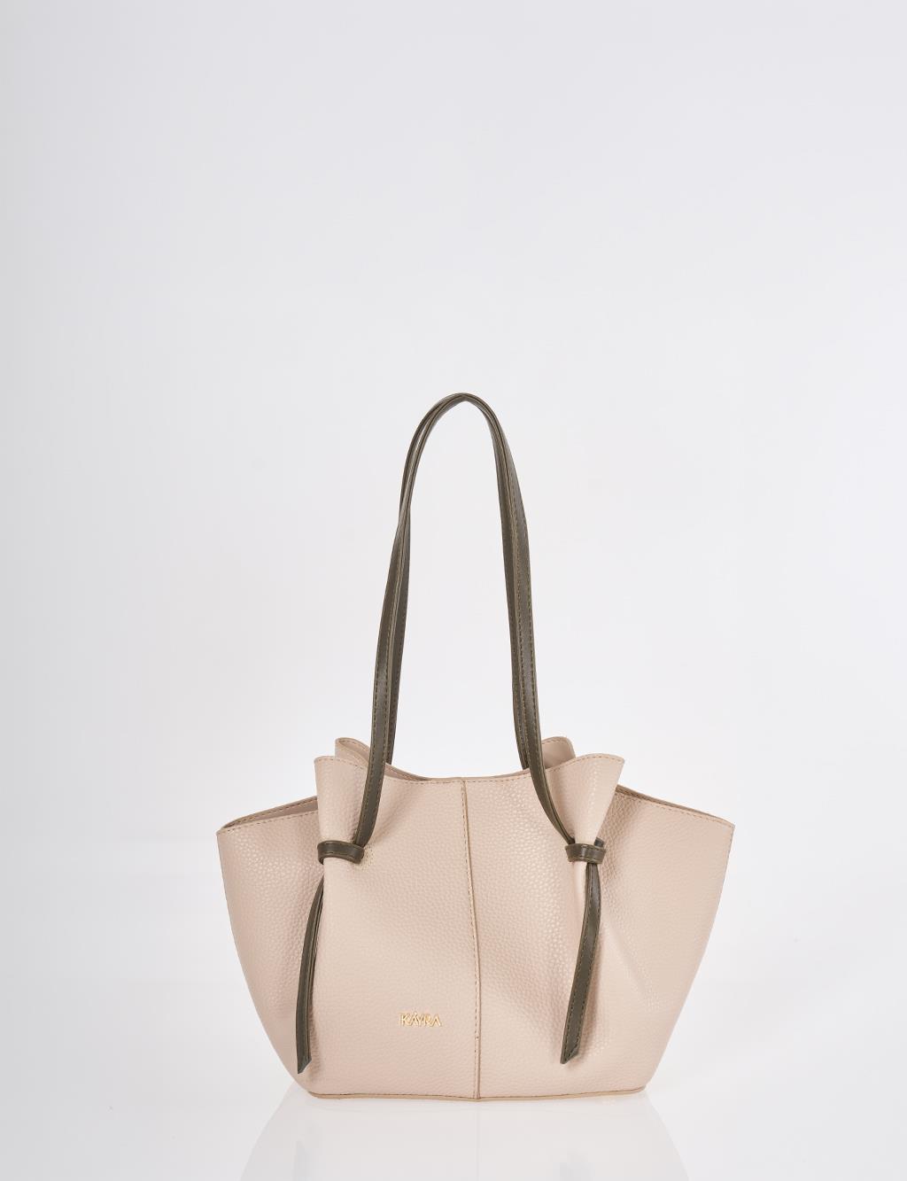 Shoulder Bag with Pouches Stone