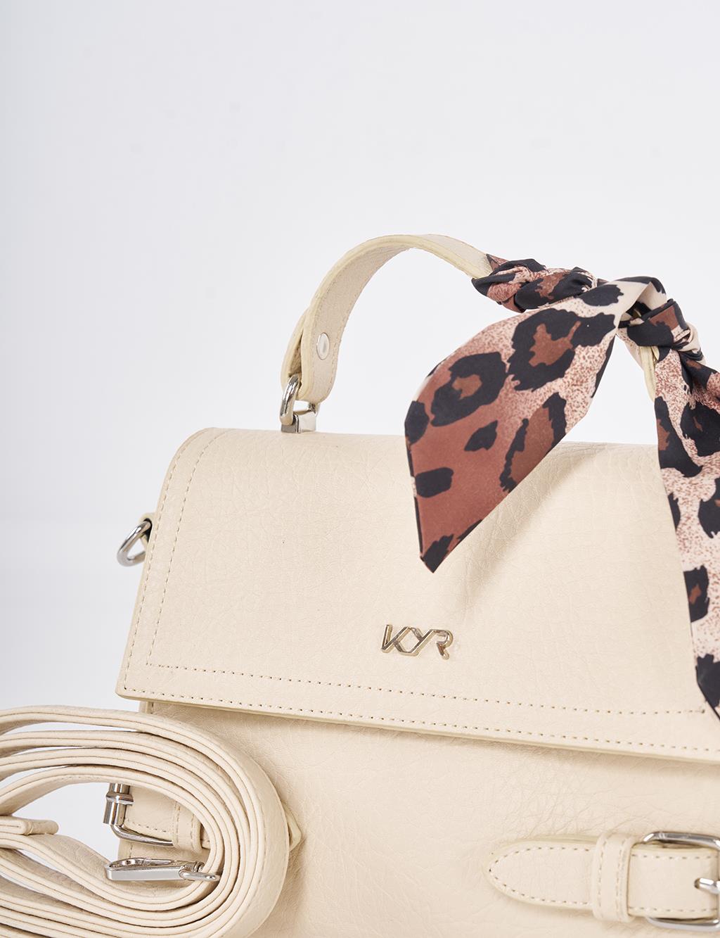 Fular Detaylı Çanta Krem