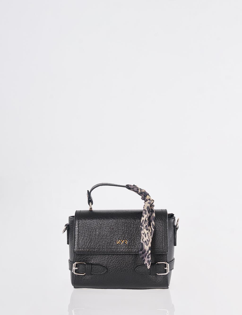 Scarf-Detail Bag Black
