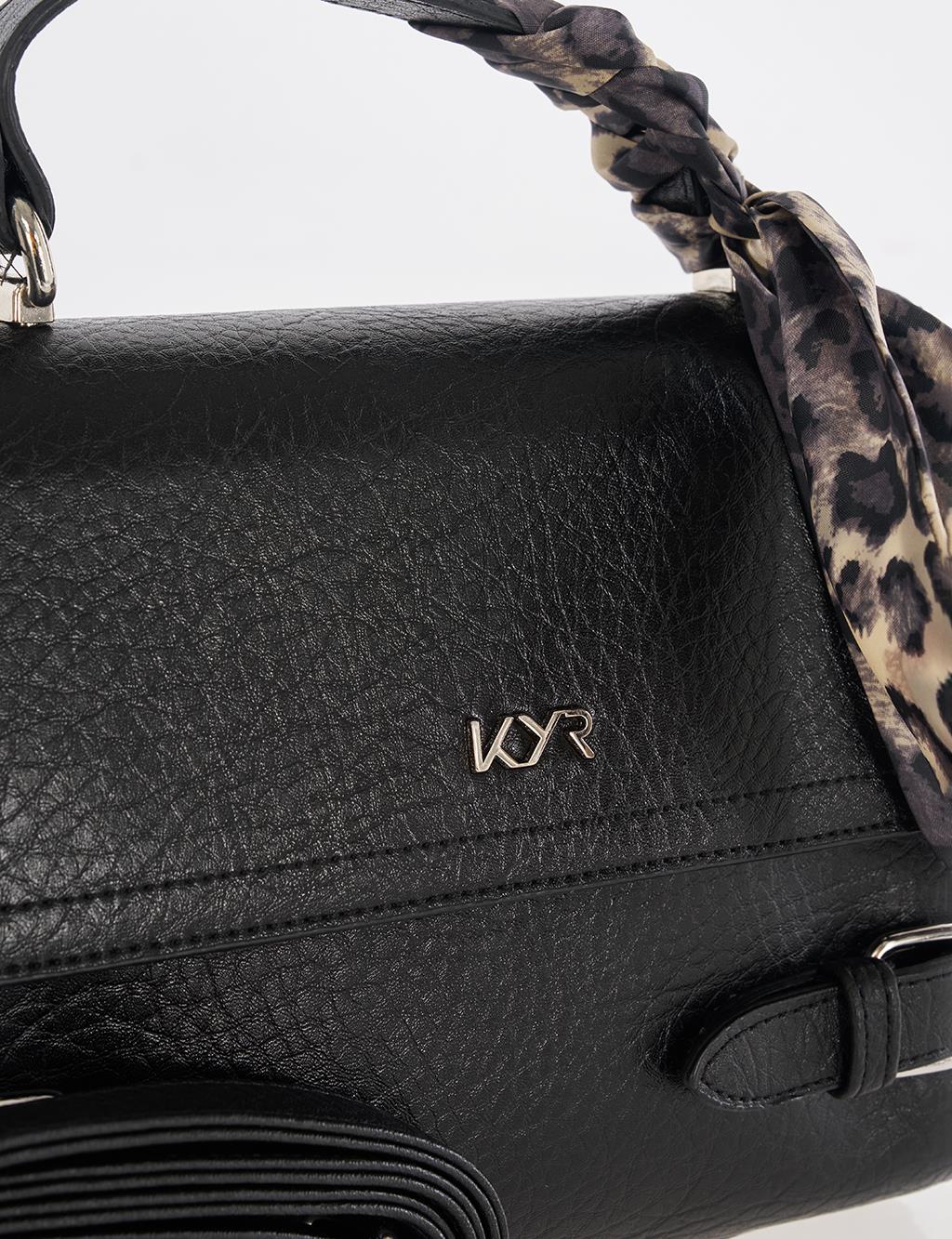 Scarf-Detail Bag Black