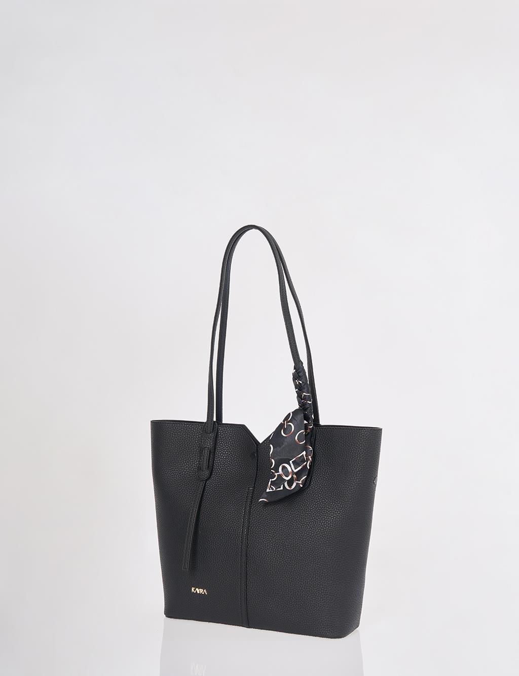 Suni Deri Tote Çanta Siyah