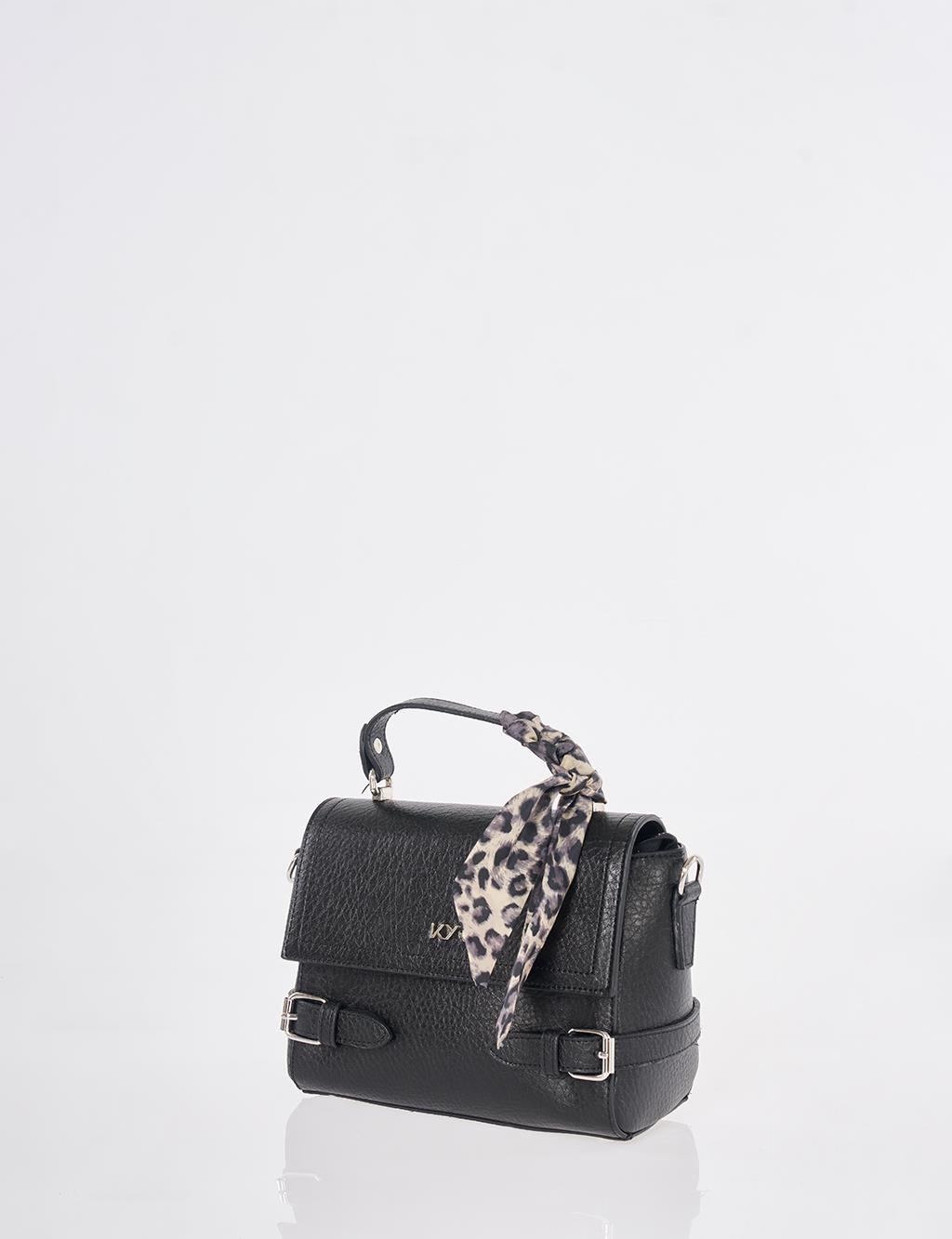 Scarf-Detail Bag Black