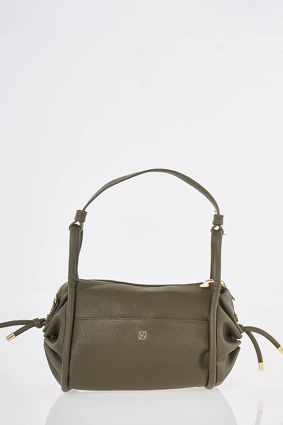 Khaki Knot Handle Hobo Bag