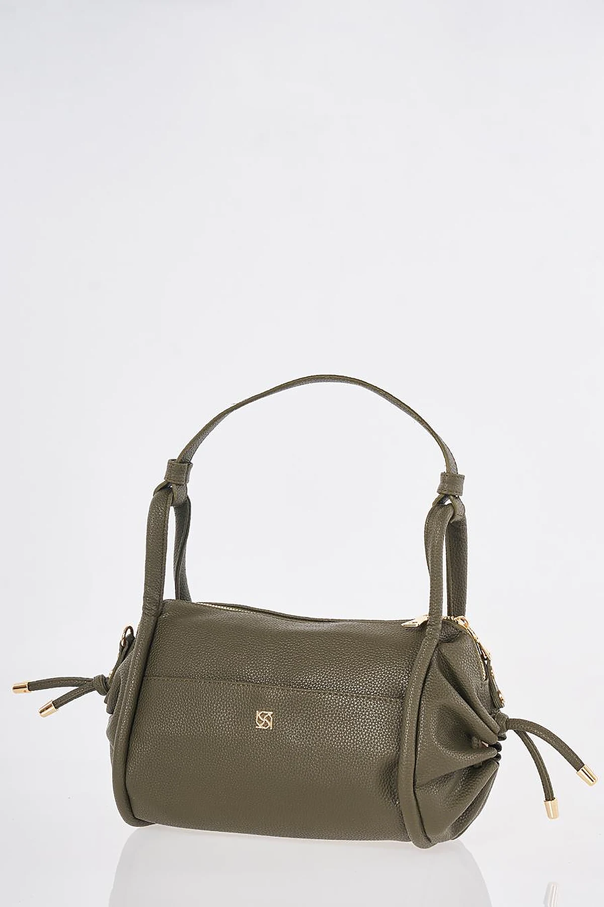 Khaki Knot Handle Hobo Bag